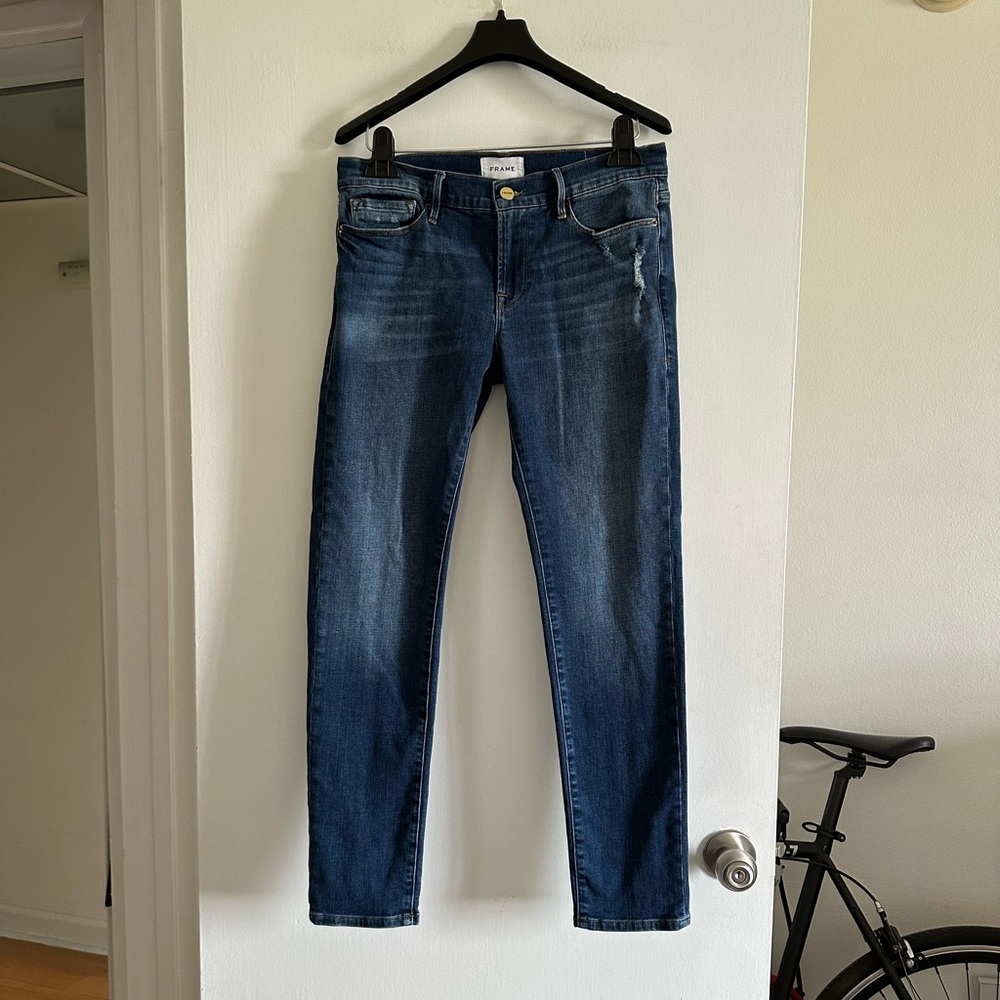 FRAME Designer Denim Classic Le Garçon Mid Rise Slim Fit Jeans size 27 EUC - Picture 2 of 8